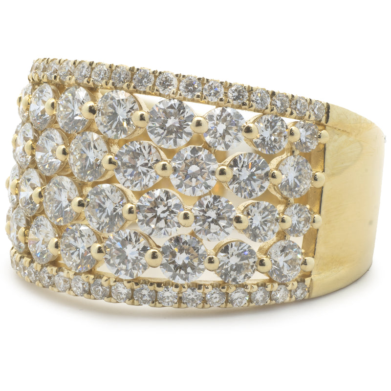 14 Karat Yellow Gold Diamond Cigar Band
