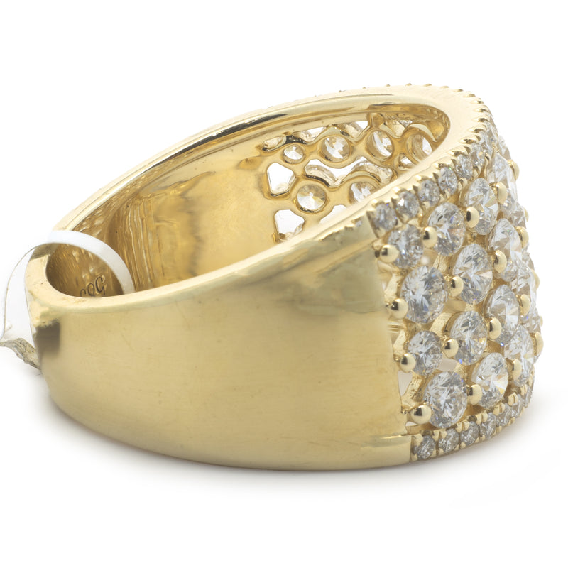 14 Karat Yellow Gold Diamond Cigar Band