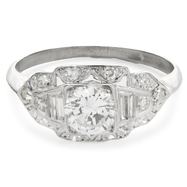 Platinum Vintage Art Deco Diamond Ring
