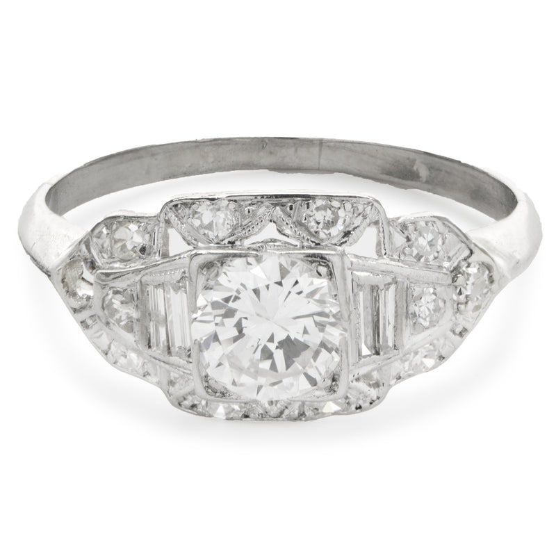 Platinum Vintage Art Deco Diamond Ring