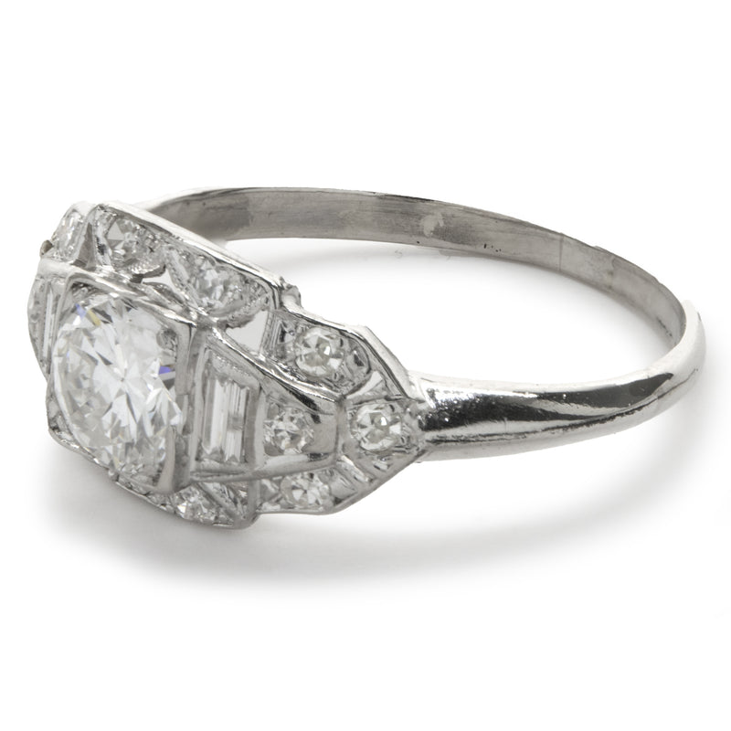 Platinum Vintage Art Deco Diamond Ring