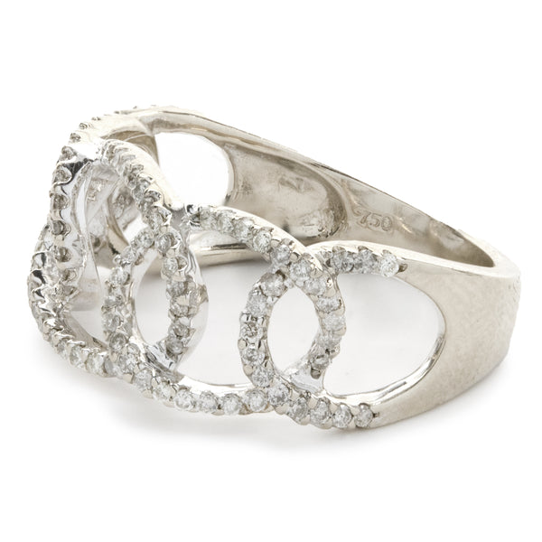 14 Karat White Gold Diamond Oval Link Band