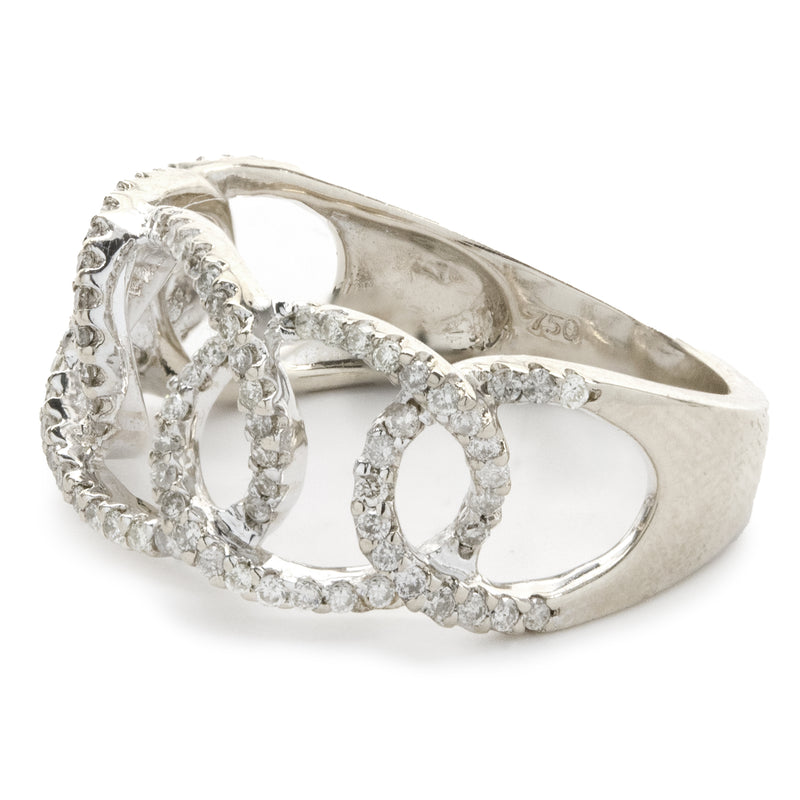 14 Karat White Gold Diamond Oval Link Band