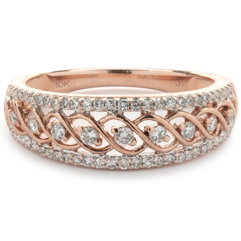 10 Karat Rose Gold Open Lace Band