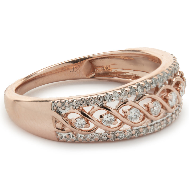 10 Karat Rose Gold Open Lace Band
