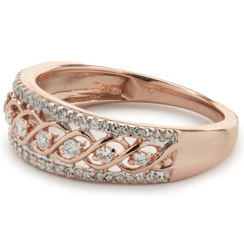 10 Karat Rose Gold Open Lace Band