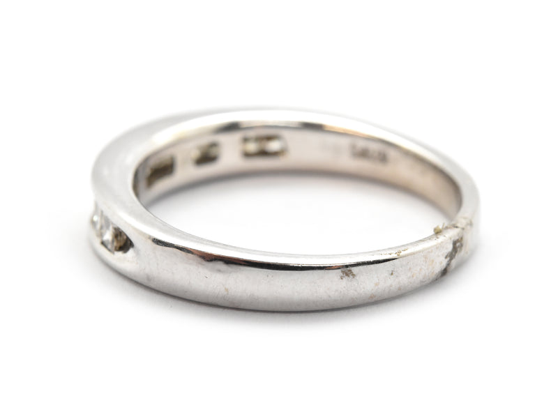 14k White Gold And Channel-Set Princess Diamond Band Ring 0.50cttw
