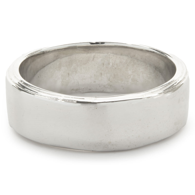 19 Karat White Gold Double Row Diamond Band