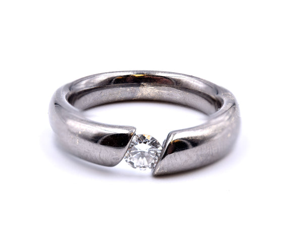 0.33 Carat Diamond Pressure Set Tungsten Band Ring