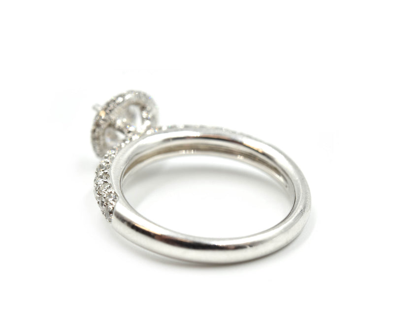 0.92 Carats Diamond with Cubic Zirconia Platinum Semi-Mount Engagement Ring