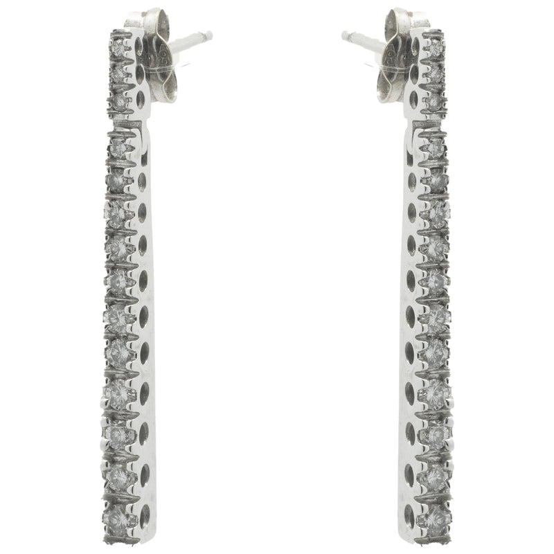 Diamond 18k White Gold Drop Earrings