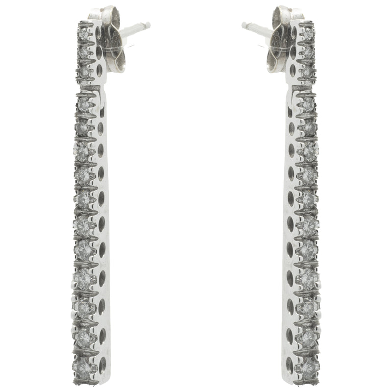 Diamond 18k White Gold Drop Earrings