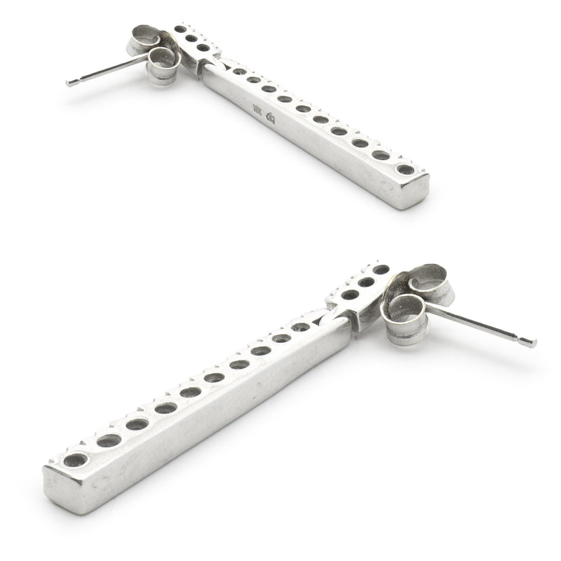 Diamond 18k White Gold Drop Earrings