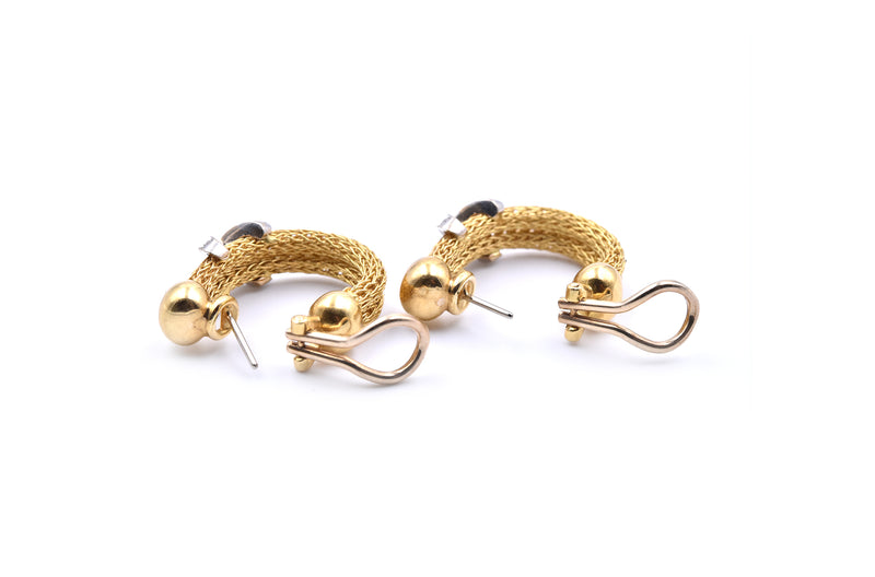 18k Yellow Gold X Huggie Earrings