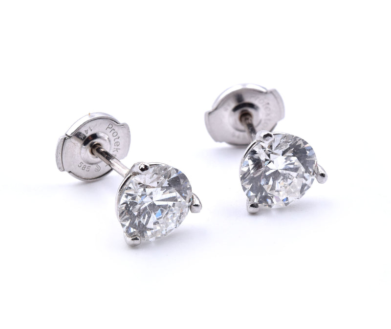 14k White Gold 2.08cttw Diamond Stud Earrings