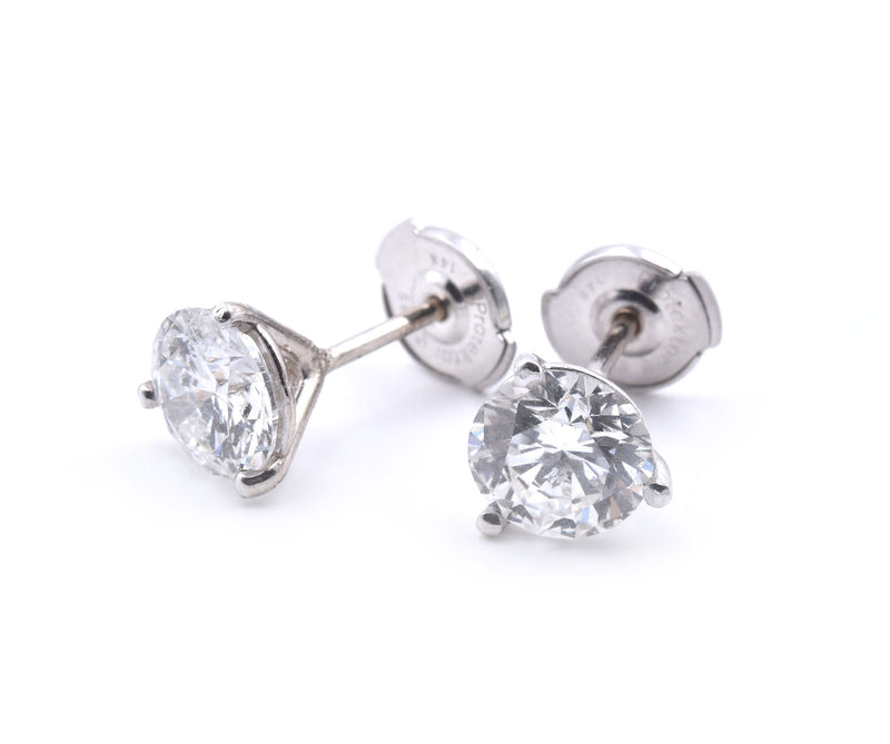 14k White Gold 2.08cttw Diamond Stud Earrings