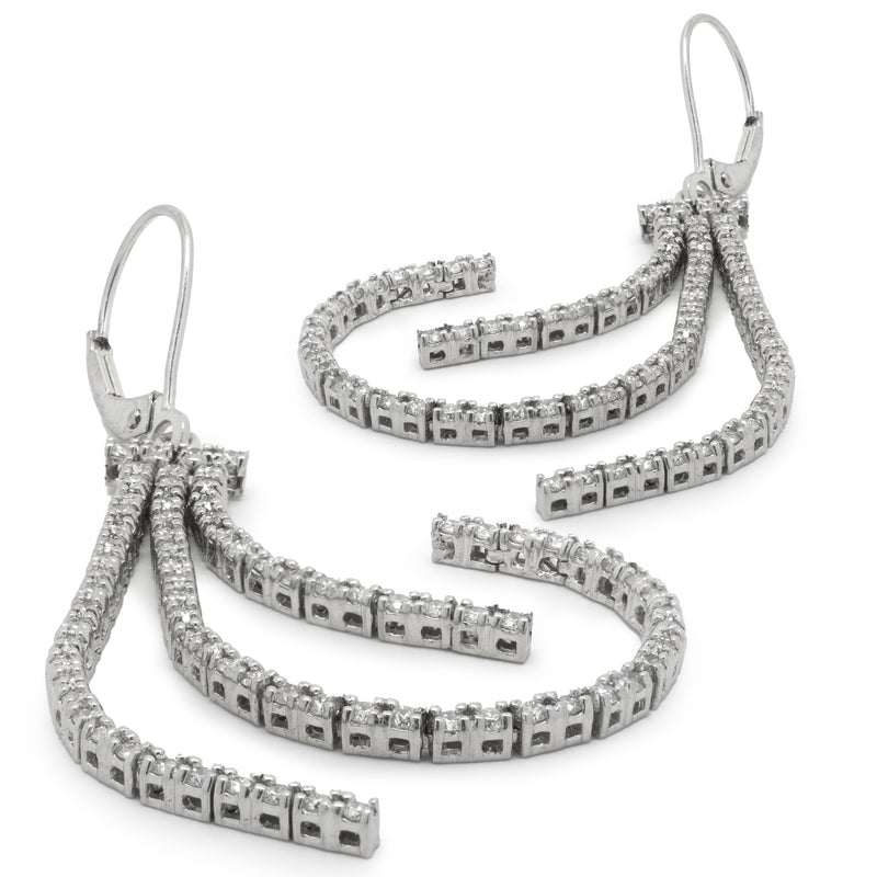 14 Karat White Gold Diamond Drop Earrings