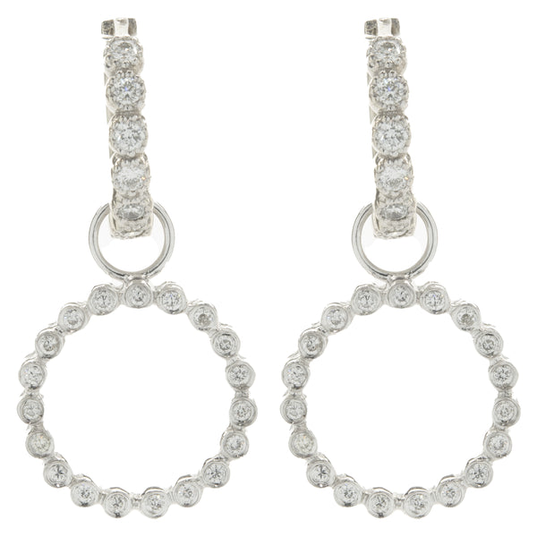 14 Karat White Gold Diamond Circle Earring Enhancers