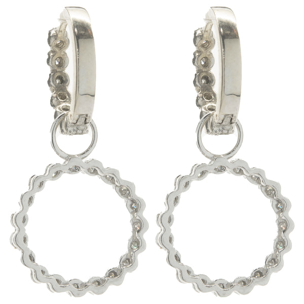 14 Karat White Gold Diamond Circle Earring Enhancers