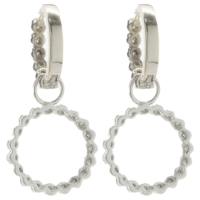 14 Karat White Gold Diamond Circle Earring Enhancers