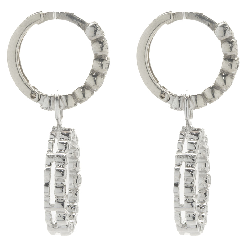14 Karat White Gold Diamond Circle Earring Enhancers