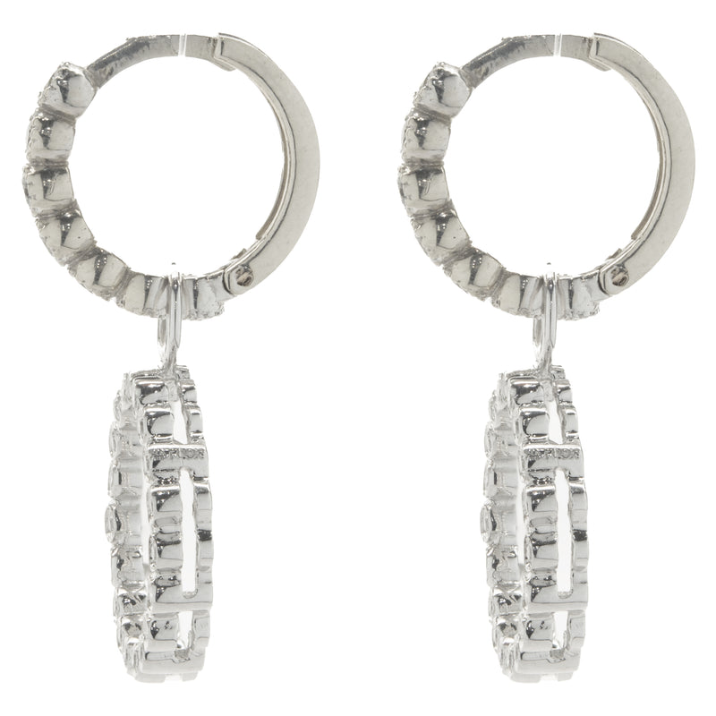 14 Karat White Gold Diamond Circle Earring Enhancers