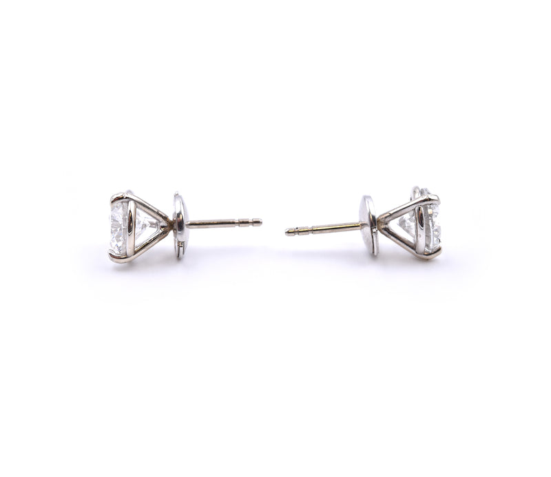 14k White Gold Diamond Stud Earrings