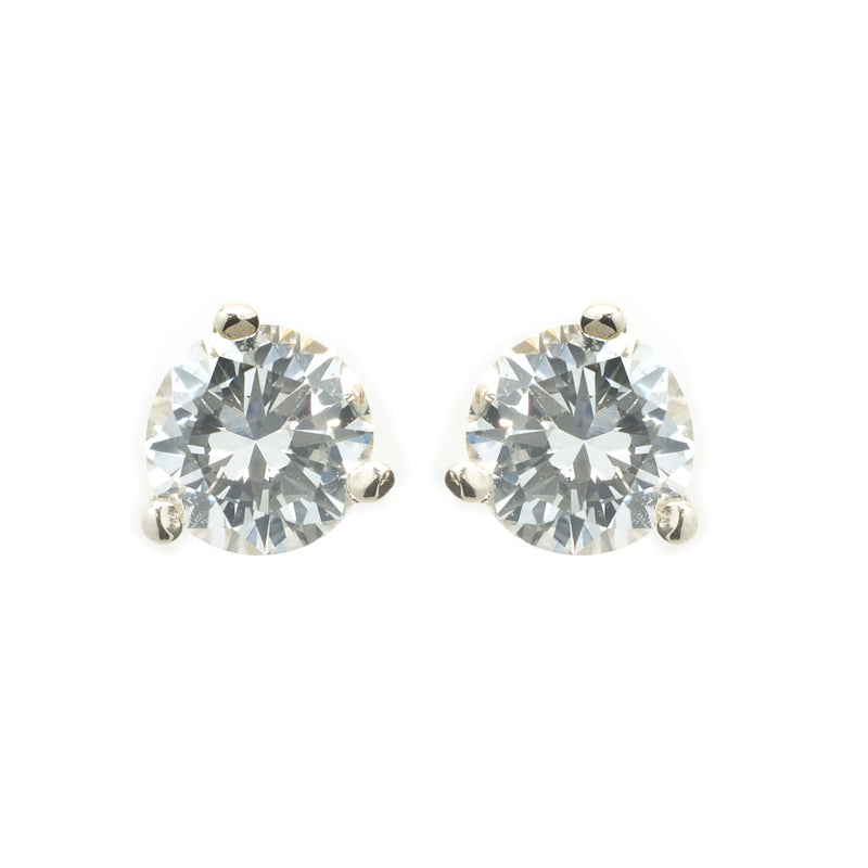 14 Karat White Gold Diamond Stud Earrings