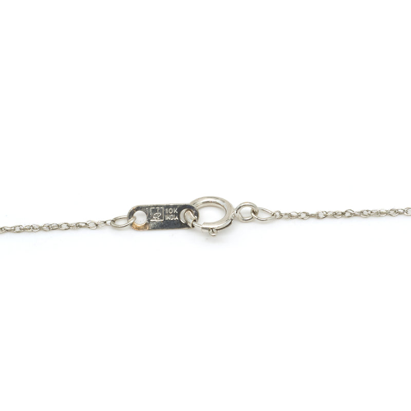 10 Karat White Gold Black and White Diamond Twist Necklace