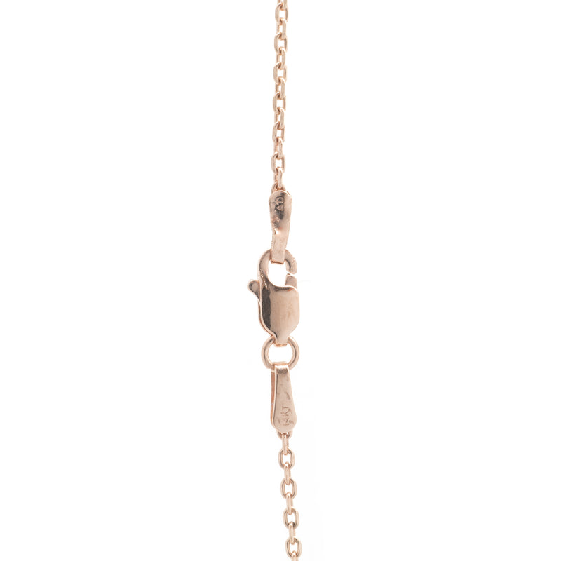 14 Karat Rose and White Gold Pave Diamond Heart Necklace