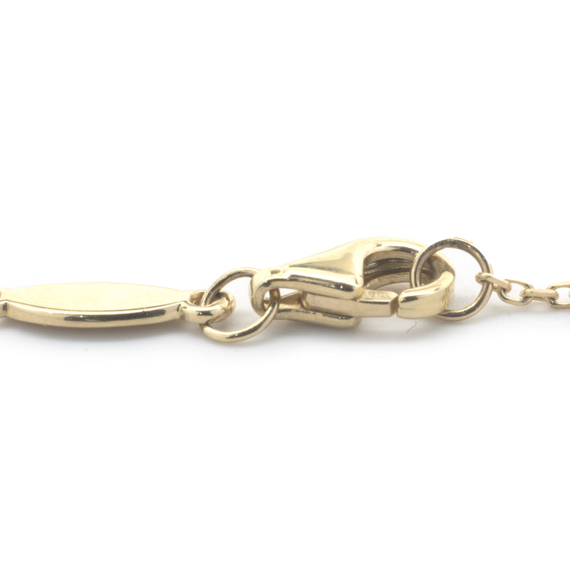 14 Karat Yellow Gold Diamond Bezel Cluster Necklace
