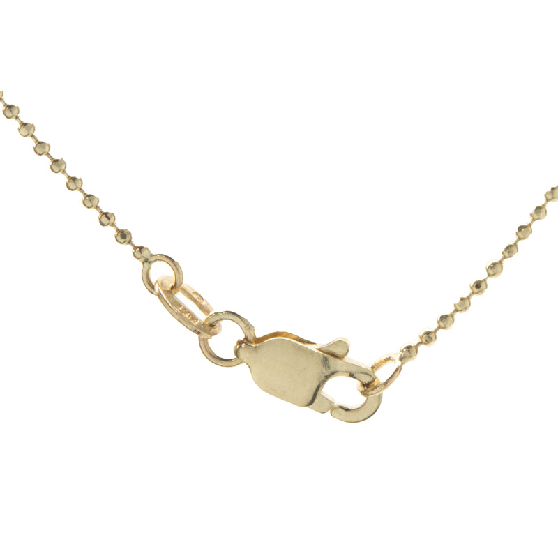 14 Karat Yellow Gold Diamond E Necklace