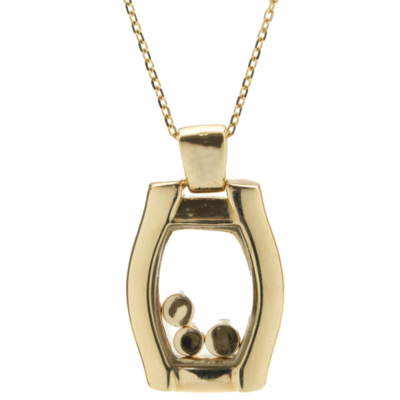 18 Karat Yellow Gold Pave Diamond Floating Diamond Necklace