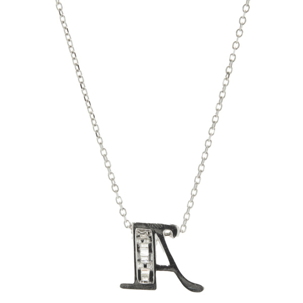 14 Karat White Gold Mosaic Set Diamond A Necklace