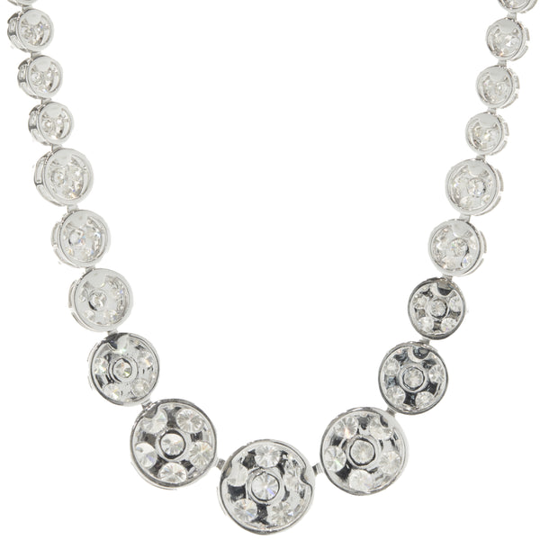 18 Karat White Gold Pave Diamond Graduated Collar Necklace