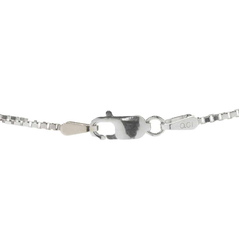 14 Karat White Gold Bezel Set Diamond Solitaire Necklace