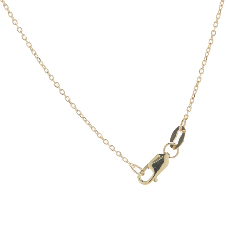 14 Karat Yellow Gold Alternating Diamond Smile Necklace