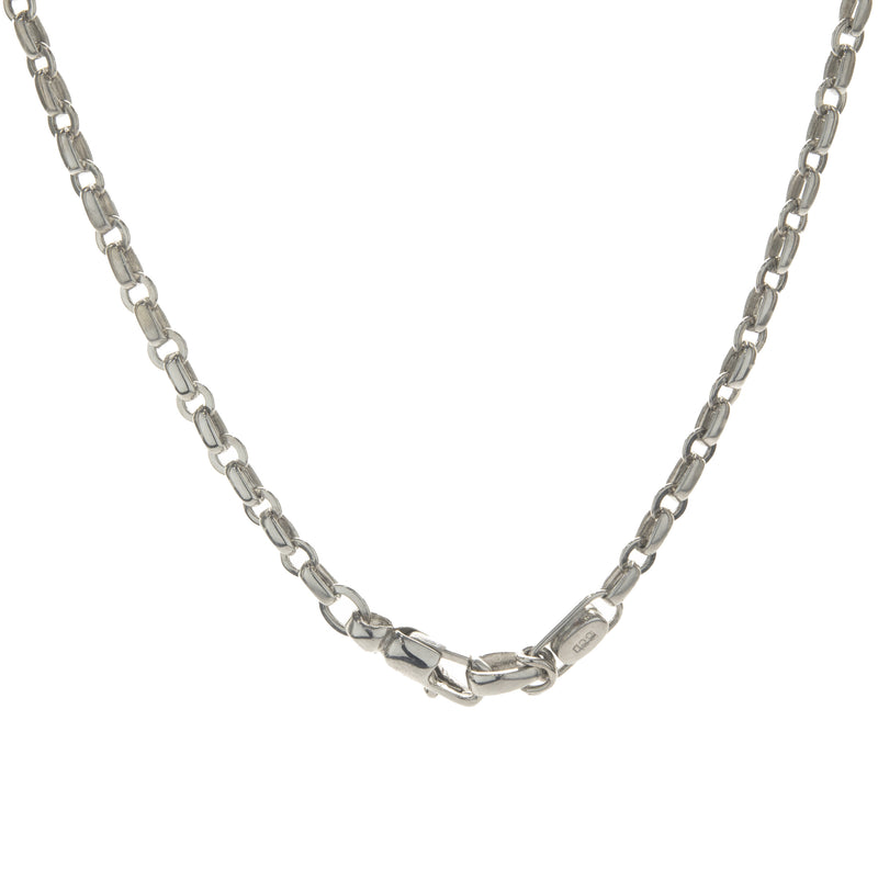 18 Karat White Gold Pave Diamond Oval Disc Necklace