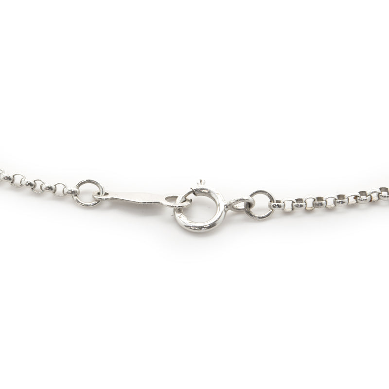 14k White Gold Pave Diamond Heart Pendant Necklace