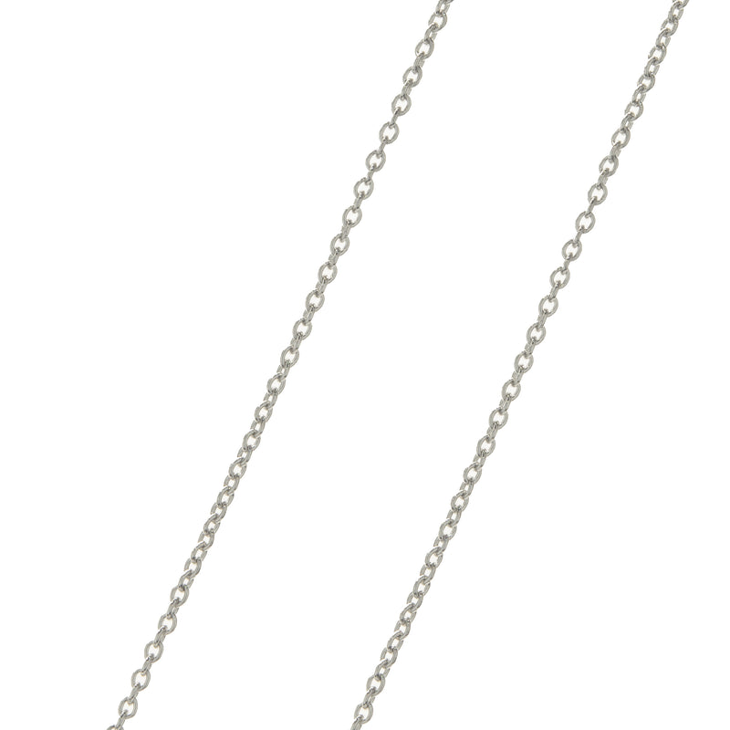 14 Karat White Gold Multi Shape Mosaic Set Diamond Drop Necklace