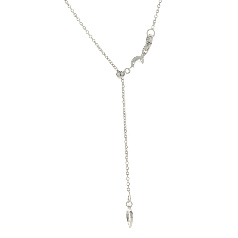 14 Karat White Gold Multi Shape Mosaic Set Diamond Drop Necklace