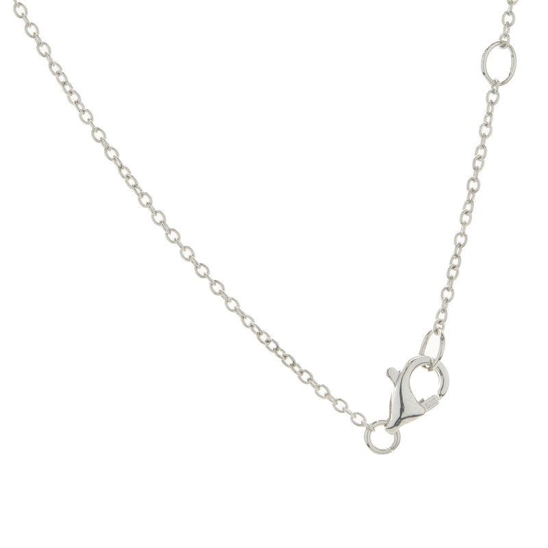 14 Karat White Gold White & Black Diamond Love Bar Necklace