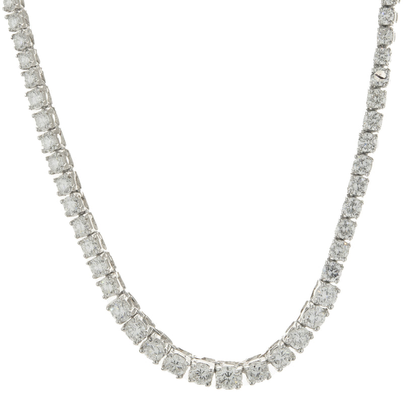 14 Karat White Gold Graduated Diamond Tennis Necklace