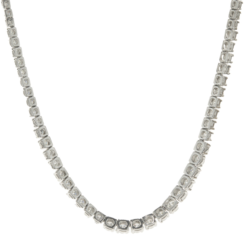 14 Karat White Gold Graduated Diamond Tennis Necklace