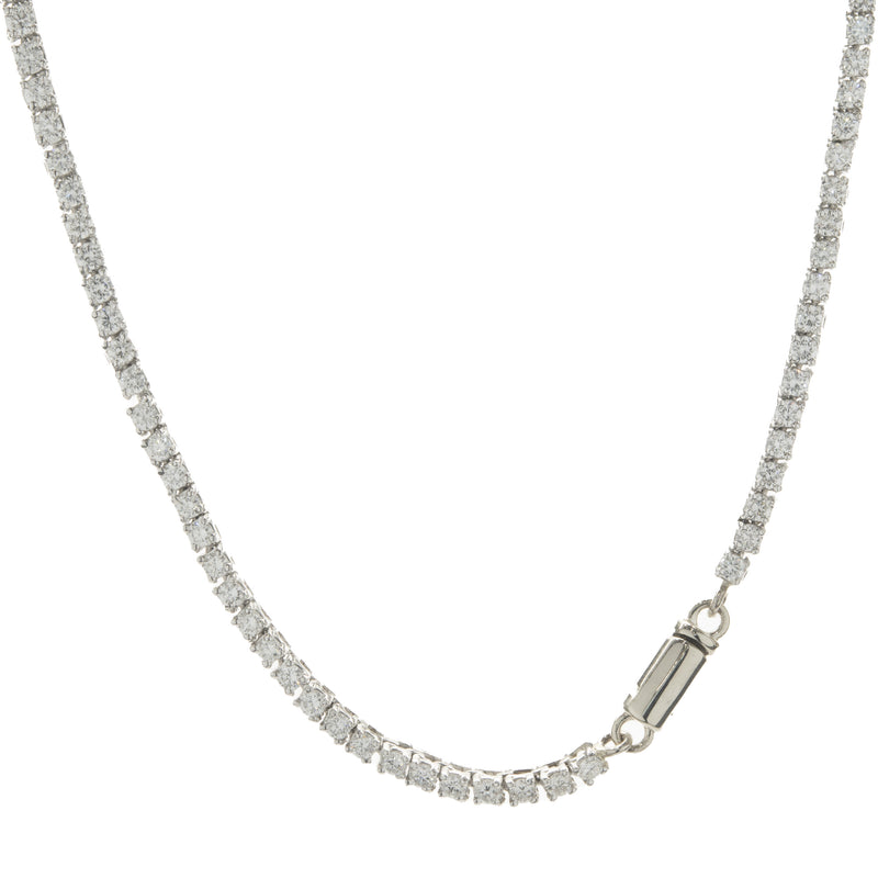 14 Karat White Gold Graduated Diamond Tennis Necklace