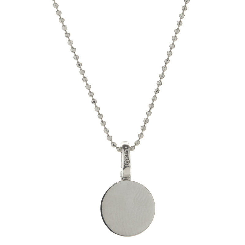 14 Karat White Gold Diamond “A” Necklace