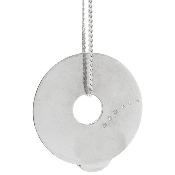 18k White Gold and 0.50cttw Diamond Disc Necklace