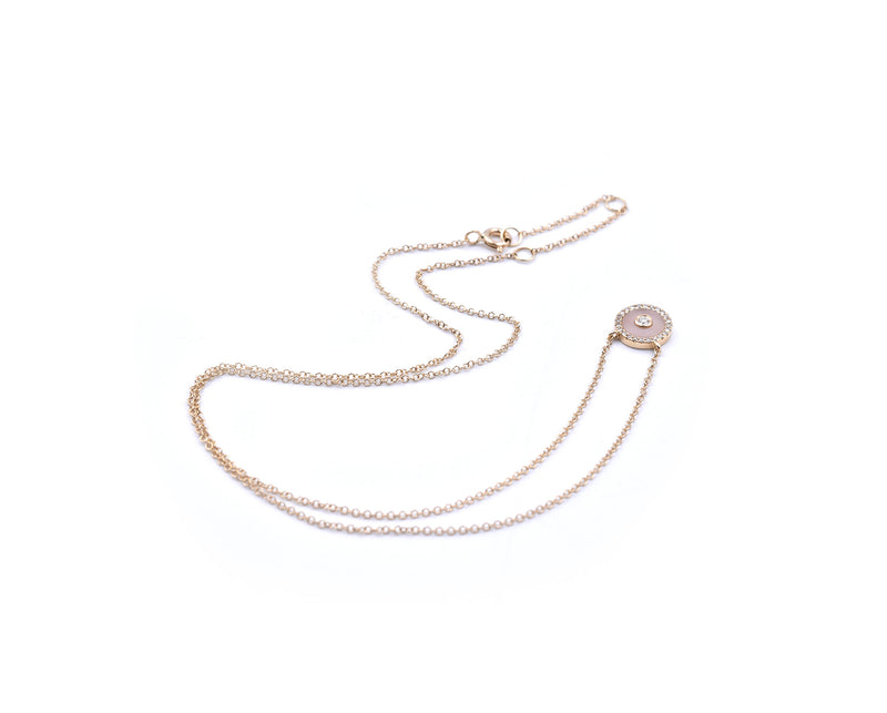 14k Yellow Gold Opal and Diamond Necklace