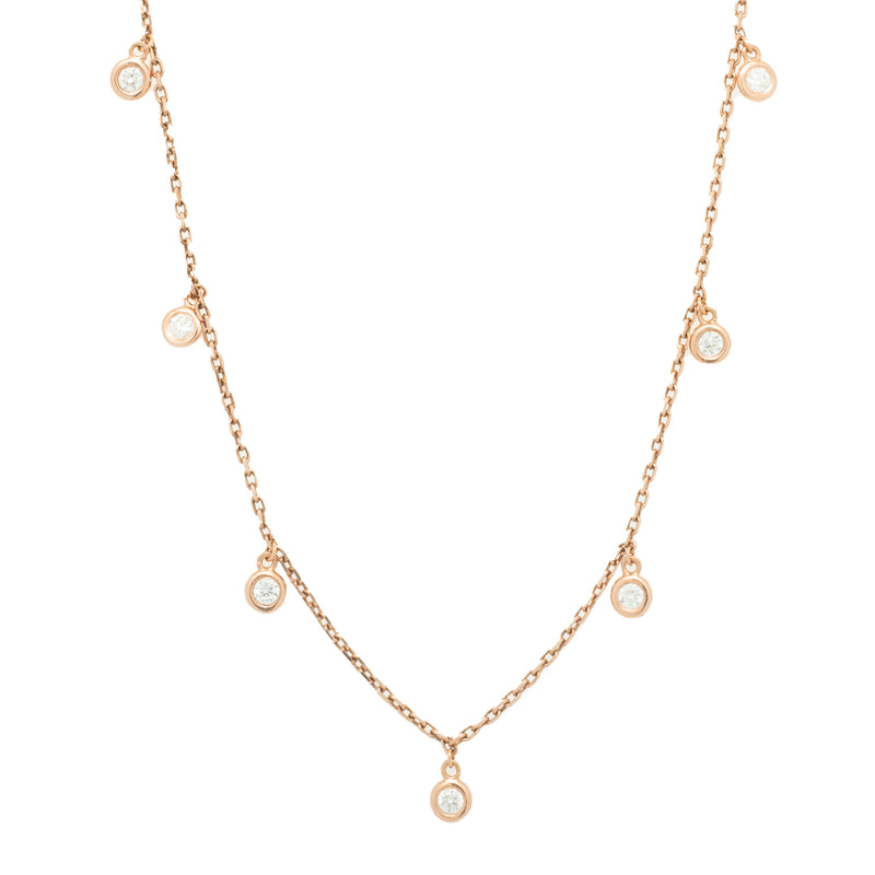 14k Rose Gold Diamonds by the Yard Necklace