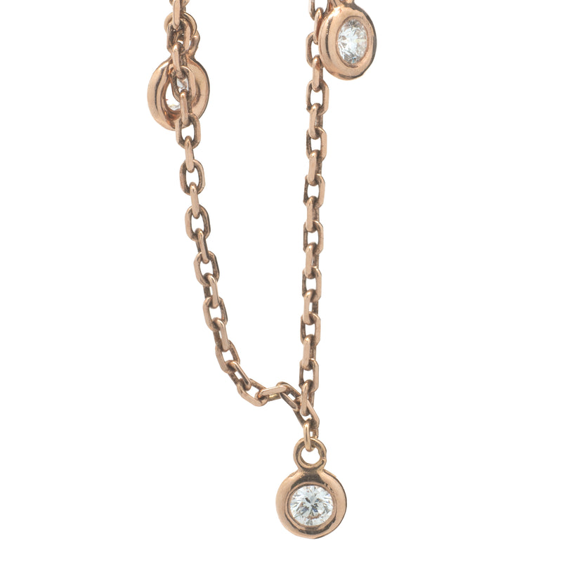 14k Rose Gold Diamonds by the Yard Necklace